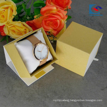 Free Sample Custom Logo White Art Paper Watch Drawer Paper Box With Pillow Insert